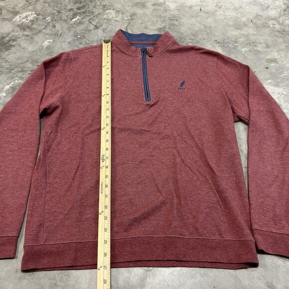 JOHNNIE-O Mens LARGE SULLY PULLOVER 1/4 ZIP Red GOLF SWEATSHIRT - Picture 2 of 8